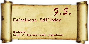 Felvinczi Sándor névjegykártya